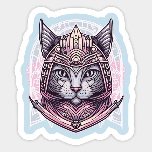 Cat Paladin Sticker by Fantasy Cats Designs